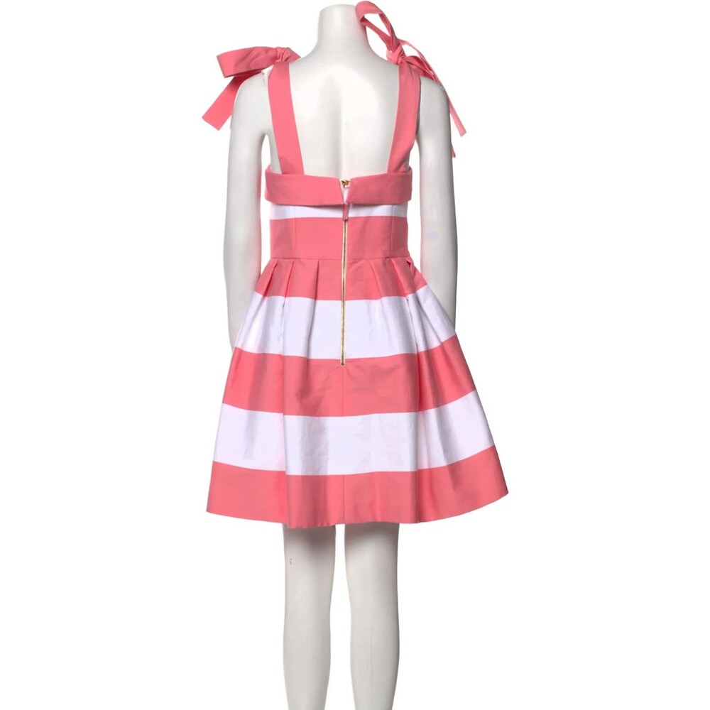 NWT. $2,290 Carolina Herrera Striped Bow-Strap Mini Dress Sz 6 - Picture 9 of 9